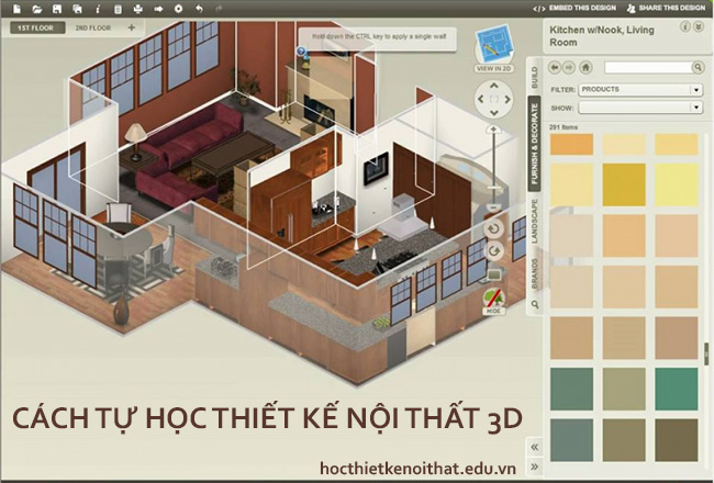 cách tự học thiết kế nội thất