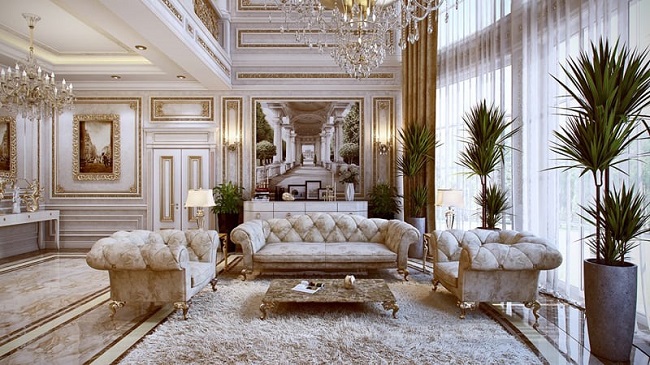 thiết kế nội thất theo phong cách luxury