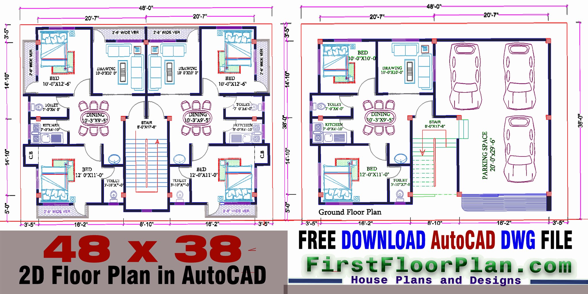 Giao diện bản vẽ mặt bằng khi học AutoCAD cho thiết kế nội thất