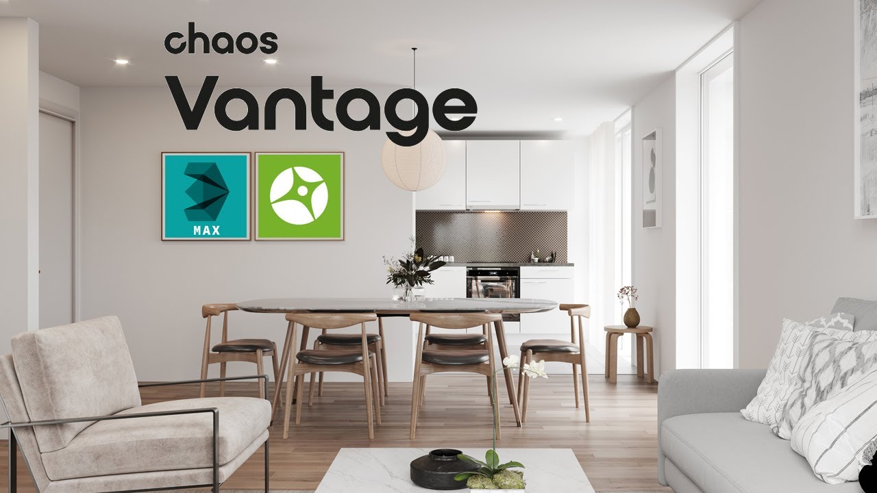 Chaos Vantage render realtime nội thất phòng khách